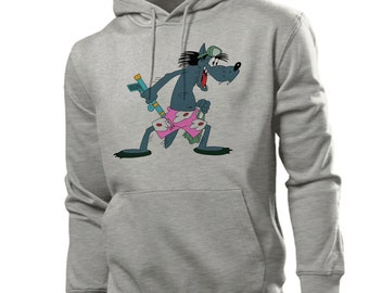 Nu Pogodi Spearfishing Hoodie, Spearfishing Enthuziast Sweatshirt Gift, Russian Comedy Cartoon Nu Pogodi Sweatshirt, Fisherman Hoodie