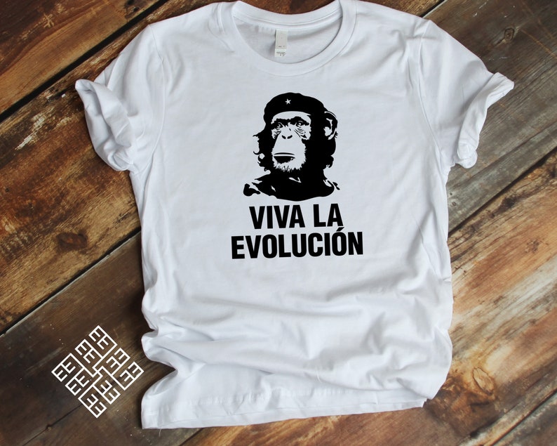Viva La Evolucion, Funny Monkey Chimpanzee T Shirt, Evolution Tee, Revolution T Shirt Latin America Revolutionaries Inspired T Shirt image 3