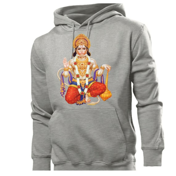 Hanuman Hoodie, Hindu Monkey God Hoodie, Spiritual Religious Ramayana Hoodie, Yoga Meditation Hindu Mythology Hoodie, Hanuman Gift
