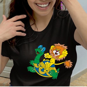 T-shirt vintage 1974 Soyouzmultfilm, chemise inspirée de la chanson du lionceau et de la tortue, cadeau de dessin animé russe soviétique, t-shirt lion