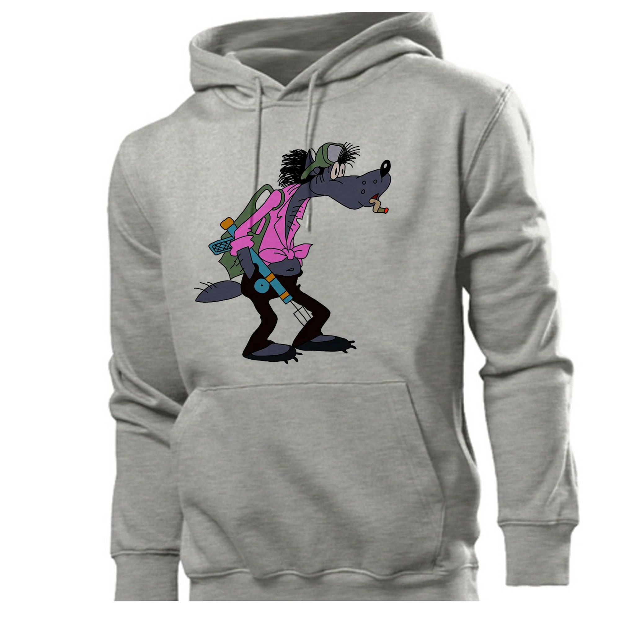 Sweat-shirt “Loup Avec Sifflet” – Inspiration Nu, Pogodi !, Coupe Classique, Col Tissé (241 G)
