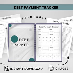 Debt Payment Tracker Printable, Debt Repayment Plan, Debt Payoff Log, Debt Snowball, Budget Planner, Digital Planner, Money Planner ,A4