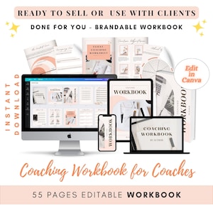 Coaching Workbook | Life Coach Workbook | Editable Coaching Tool | Coach Program Template | Done for you Content | Lead Magnet | Editable