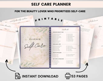 Self-Care Planner Printable, Self-Care journal, Mindfulness Journal, Self-Love Workbook, Digital Planner, GoodNotes Planner, iPad Planner