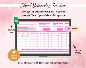 Kunden-Onboarding Tracker für Google Sheets, Kunden-CRM, Coaches, Kunden-Manager, Planer und Tagesplaner