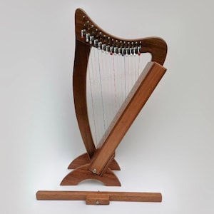 15 String Lap Harp, Celtic Harp, | Handmade with Mahogany Wood | Comes with Padded Carry Bag, Spare Levers, Lap Bar Stick and Tuning Wrench