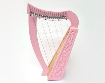 19 Strings Baby Harp, Irish Harp, Folk Harp, Celtic Music | Handmade with Beechwood | Comes with Carry Bag, Strings Set, and Tuning Wrench.