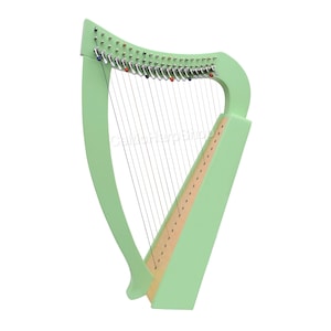 Handmade Mahogany 20-String Celtic Lever Harp with Bag