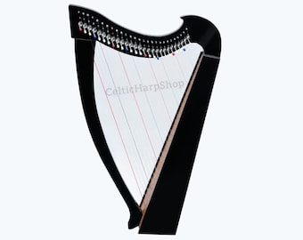 27 Strings Celtic Irish Lever Harp, Folk Harp | Made with Mahogany Wood | Comes with Padded Carry Bag, Strings Set and Tuning Wrench.