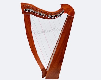 29 Strings Celtic Irish Lever Harp, Concert Harp | Made with Mahogany Wood | Comes with Padded Carry Bag, Strings Set and Tuning Wrench.