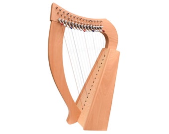 22弦ブナ材ケルトハープ：取り外し可能な脚、キャリーバッグ、レバー