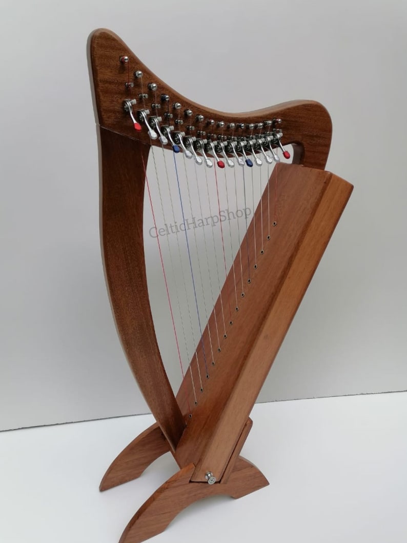 15 String Lap Harp, Musical Instrument, Made With Beech Wood Comes With