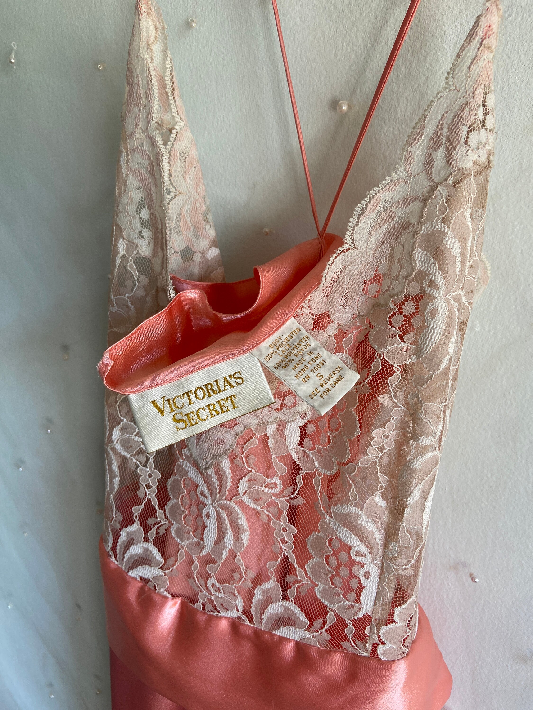 Rare Vintage Belted Lingerie Gown Intimates/ S / Bras/nightgowns / Pink ...