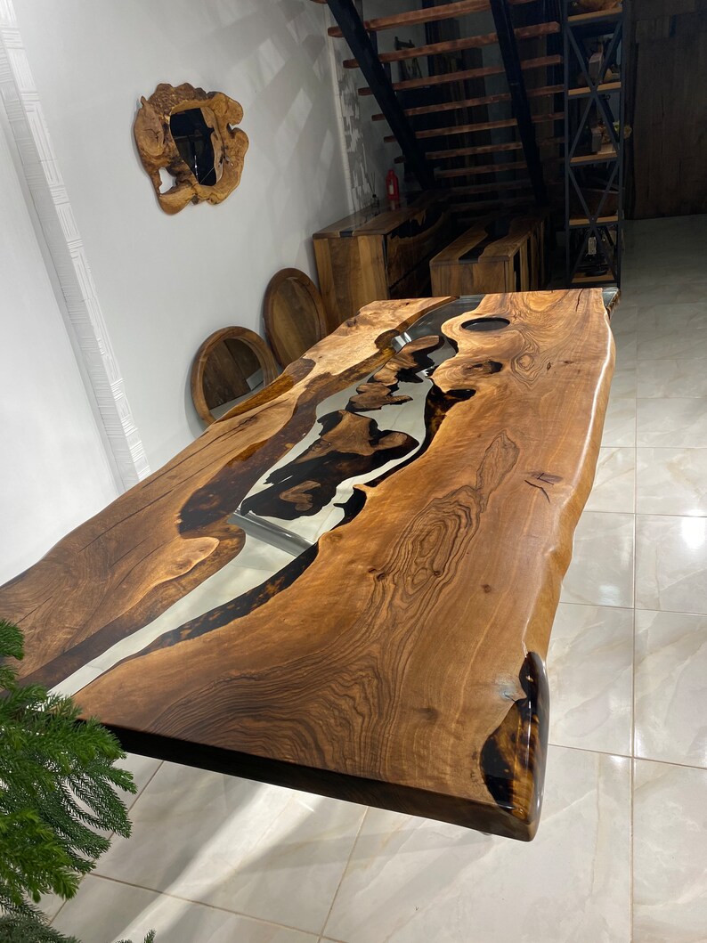 Custom Walnut Epoxy Resin Table Made to Order Etsy