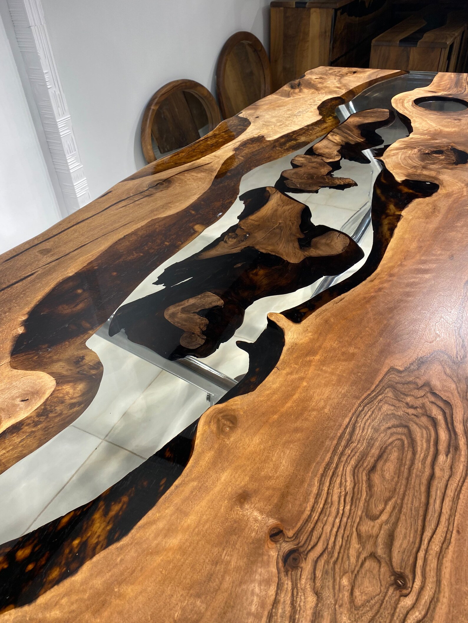 Custom Walnut Epoxy Resin Table Made to Order Etsy