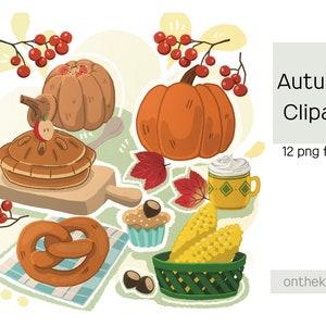 Autumn Clipart -  Fall Clipart,  Digital Clipart - Printable  -Commercial Use