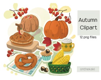 Autumn Clipart -  Fall Clipart,  Digital Clipart - Printable  -Commercial Use