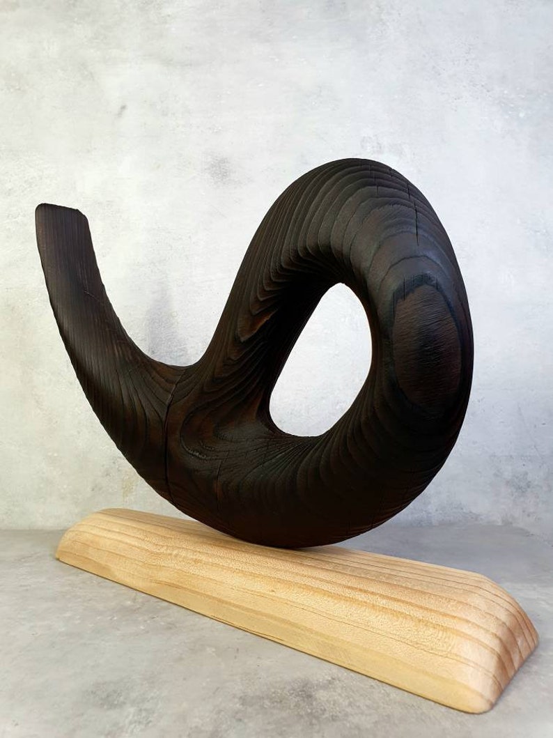Burnt wood table sculpture with yakisugi technique and wabi-sabi philosophy by sculptor Dean Marino image 4
