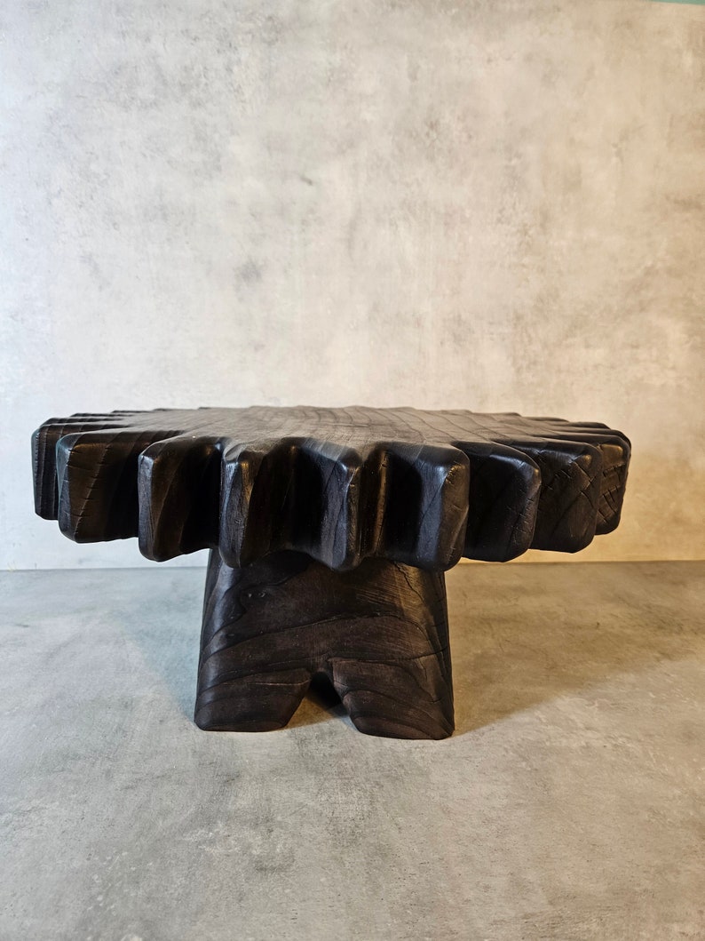 Rustic coffee table and Live Edge table, low dining and coffee table Live Edge furniture, minimalist table. image 4