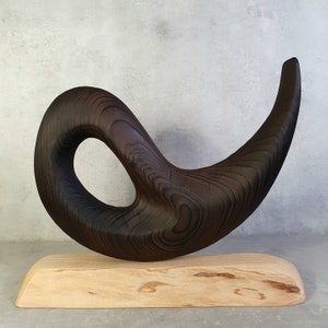 Burnt wood table sculpture with yakisugi technique and wabi-sabi philosophy by sculptor Dean Marino image 1