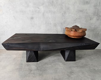 TsuZumi artigianale: tavolino da caffè di ispirazione giapponese / mobili in cedro Wabi Sabi