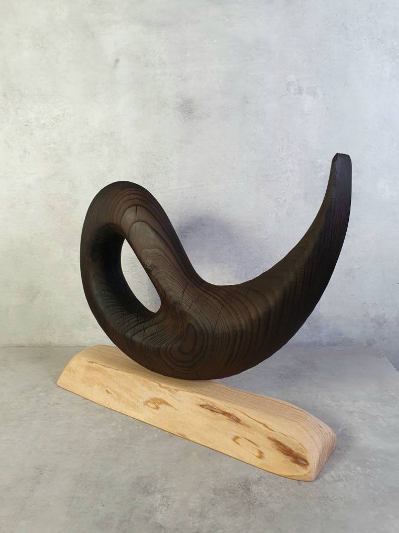 Burnt wood table sculpture with yakisugi technique and wabi-sabi philosophy by sculptor Dean Marino image 3