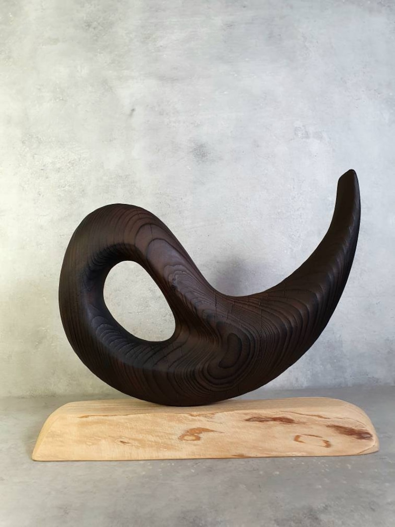 Burnt wood table sculpture with yakisugi technique and wabi-sabi philosophy by sculptor Dean Marino image 6