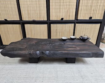 Handmade Sculptural Coffee Table, Functional Art in Solid Wood, Unique Wabi Sabi Table, Made in Italy