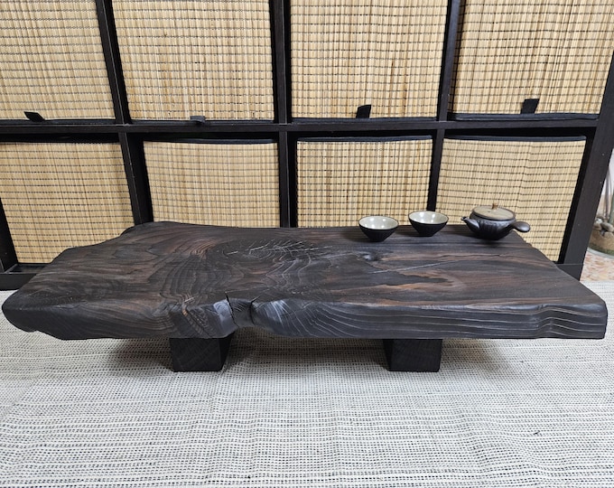 Featured listing image: Unique Handmade Coffee Table, Sculptural Wood Table, Functional Art Furniture, Wabi Sabi Decor