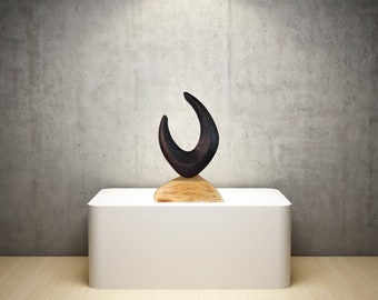 Burnt wood table sculpture with yakisugi technique and wabi-sabi philosophy by sculptor Dean Marino