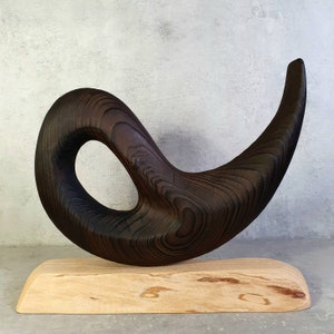 Burnt wood table sculpture with yakisugi technique and wabi-sabi philosophy by sculptor Dean Marino image 9