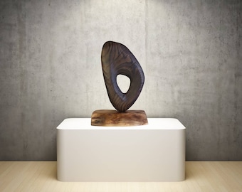 Burnt wood table sculpture with yakisugi technique and wabi-sabi philosophy by sculptor Dean Marino