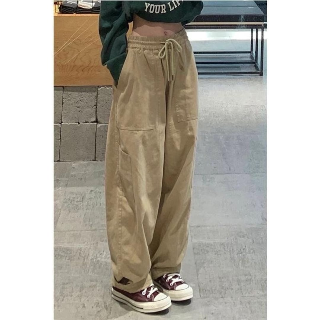 Women Brown Black Sweatpants Vintage Trendy Loose Wide Leg - Etsy