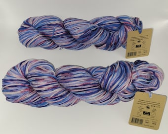 Auracania Papagayo Lot of 2 Hanks in Hyacinth Macaw, Cotton Yarn for Crochet, Cotton Blend Soft Yarn for Gifts Beautiful Posh Projects