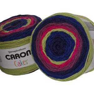 Caron Cakes Garn: Berry Lime, Self-Striping, Mittleres Gewicht - 2 Stränge