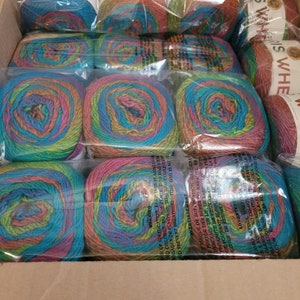Ferris Wheel Yarn Lot of 3 Cakes in Sprinkles, Soft Colorful Yarn, Yarn for baby items, Yarn for crocheting, Yarn for CraftsMelinas Crafts
