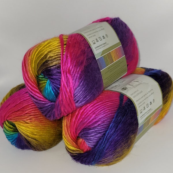 Soft Silky Yarn Landscapes 3 in Boardwalk, Very Silky Yarn, Yarn for Shawls, Scarf Yarn, Yarn for Cosplay, Costumes Yarn, Colorful Yarn,