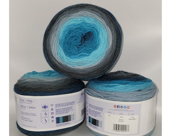 Hilo Blues, Mandala 3 en Spirit, hermoso hilo autorayado para artistas de la fibra, manualidades Melinas, chales, tops, hilo muy suave para bebé