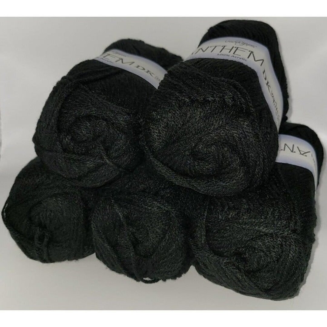 Soft Black Yarn for Blanket Yarn for Hat 5 Anthem DK, Cosplay Yarn for