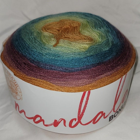 Lion Brand Yarn Mandala Bonus Bundle Sasquatch Self-Striping Light Acrylic  Multi-color Yarn 1 Pack 