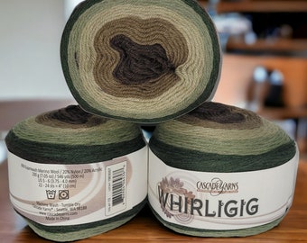 Cascade Whirligig Merino Blend Yarn, Soft Yarn for Crochet, Yarn for Knitting, Discontinued Yarn Dark Forest