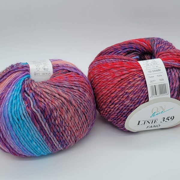 Italian Virgin Wool Bulky Yarn 2 Skeins Online Linie 359 Fano Color 77
