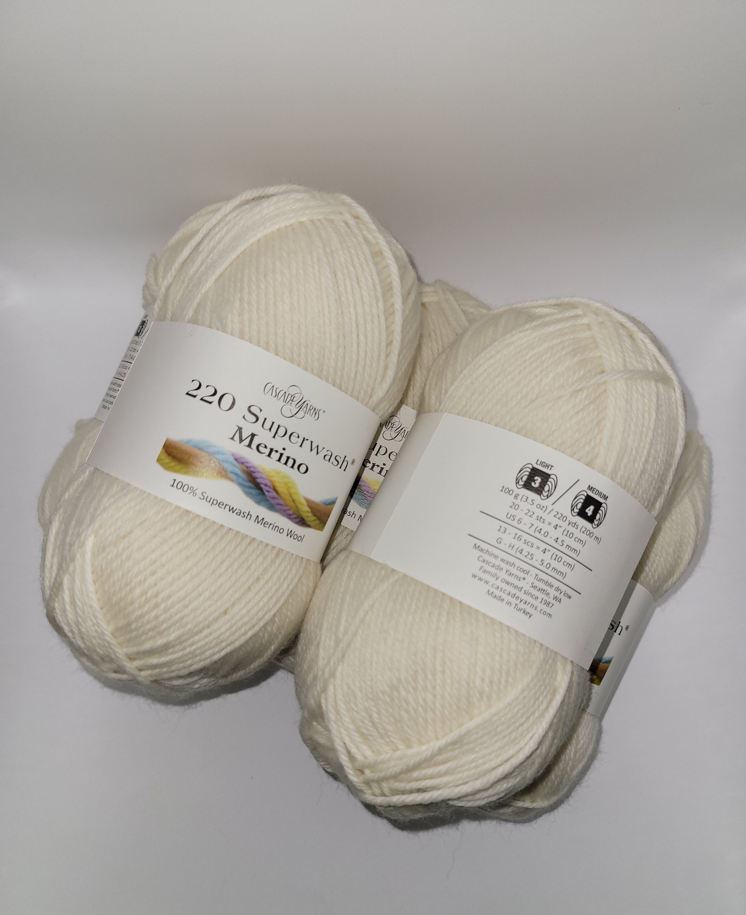 Cascade 220 Superwash Merino, Cream Yarn, Soft Wool Yarn - Etsy