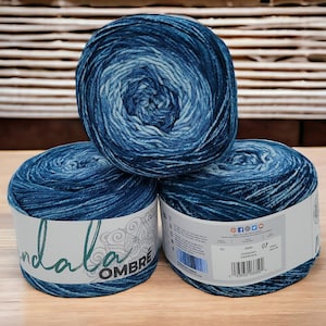 3 Cakes Mandala Ombre Worsted Weight 4 Yarn in Harmony 100% Acrylic Soft and Beautiful for all Your Crafting Projects