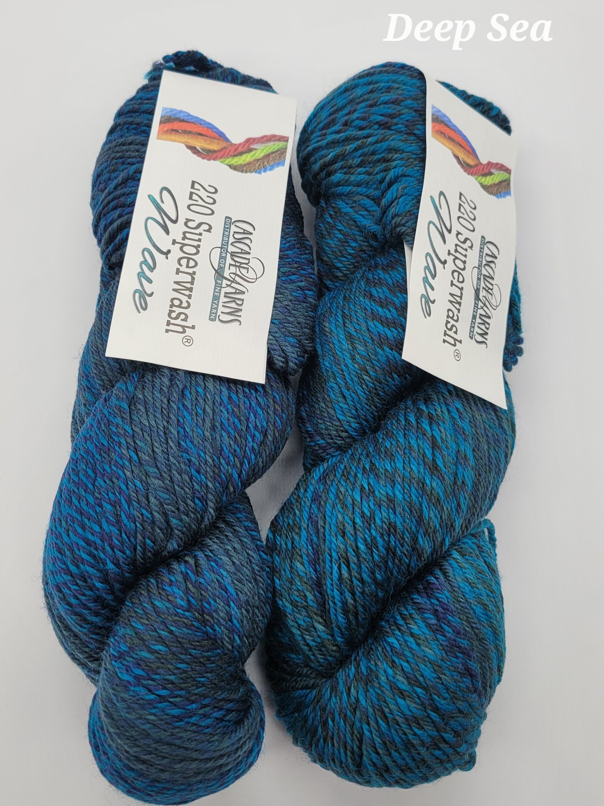 Cascade 220 Superwash Wave Yarn: Deep Sea Wool, 440 Yards - Etsy