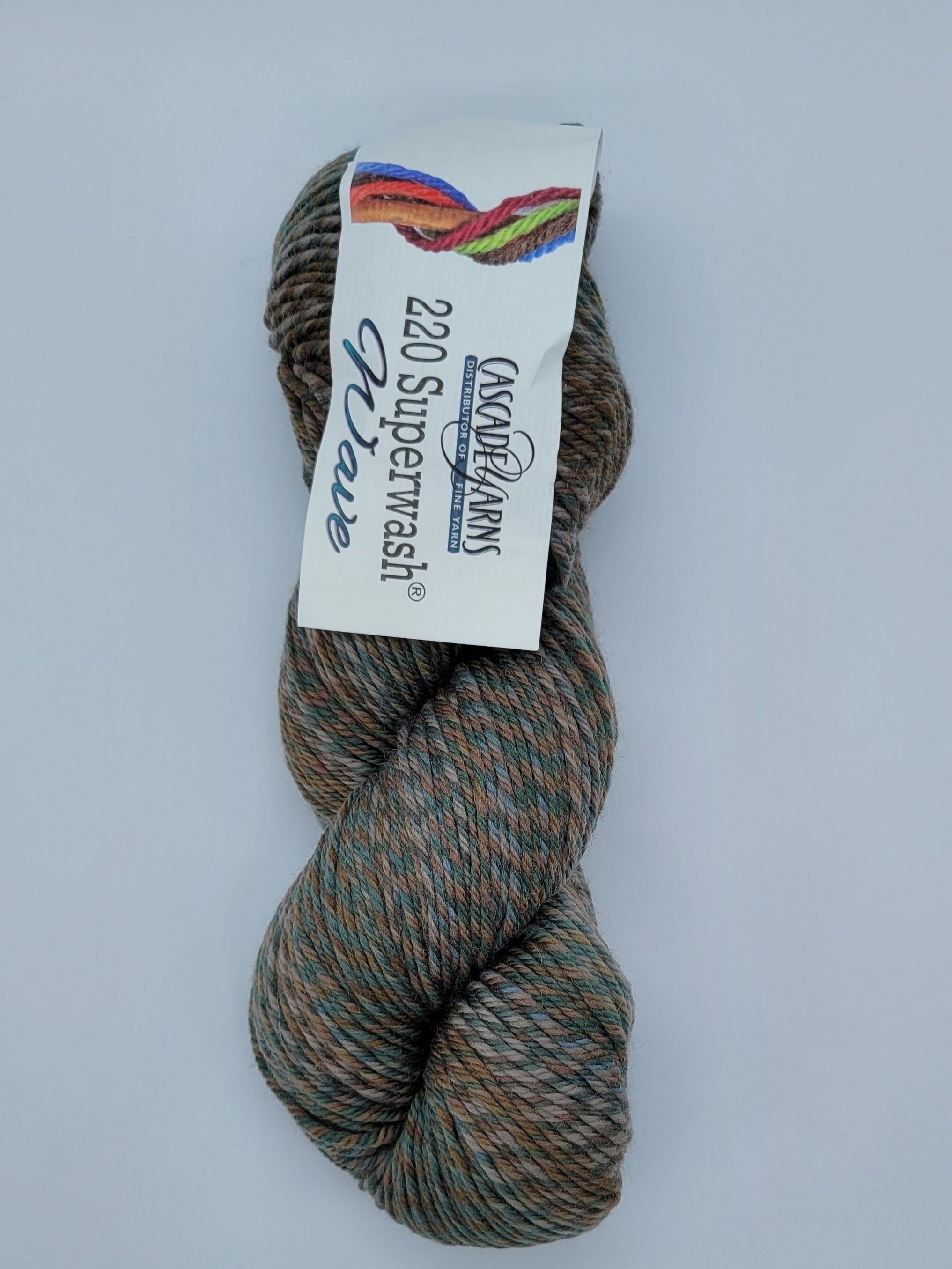 Cascade 220 Superwash Wave Wool Yarn Lot of 2 Hanks in CAMO #101, Soft ...