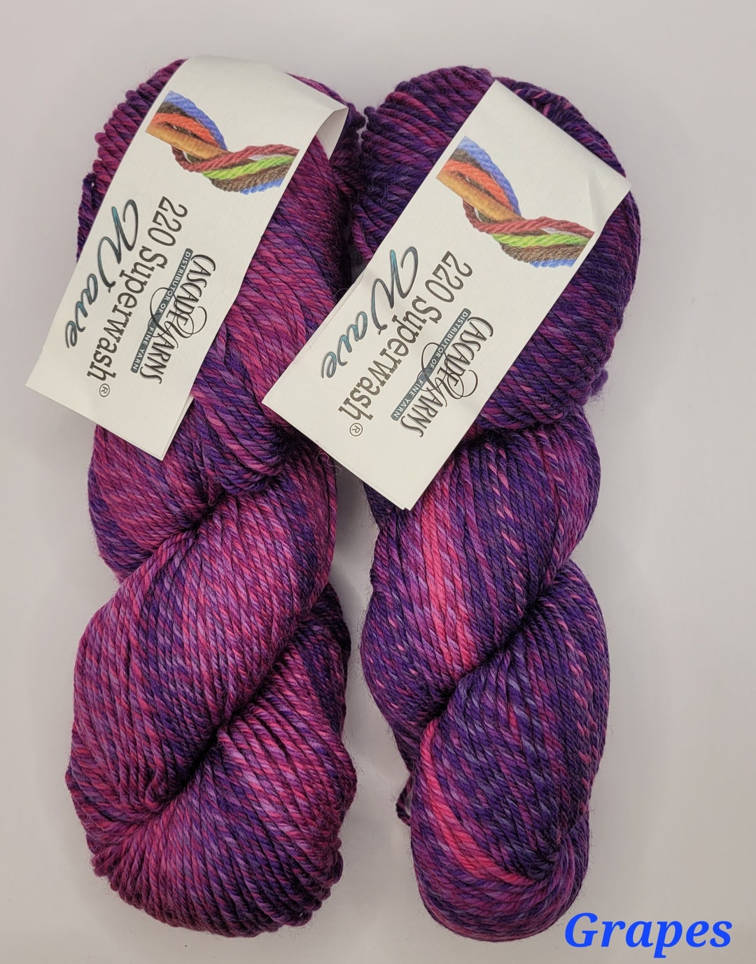 Cascade 220 Superwash Wave Wool Yarn: Grapes Color, 440 Yards - Etsy