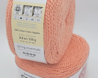 Caron Cotton Funnel Cakes 2 in Coral Beautiful Cotton for Working any Project Warm Weather Garments Baby Items Costumes Amigurumi Cosplay