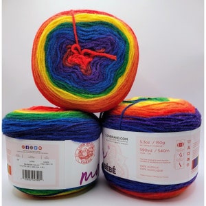 Mandala Baby Yarn Lot of 3 Cakes in Rainbow Falls Melinas Crafts