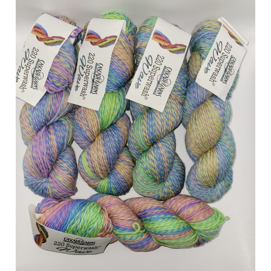 Cascade 220 Superwash Wave Wool Yarn: Springtime Lot of 5 - Etsy